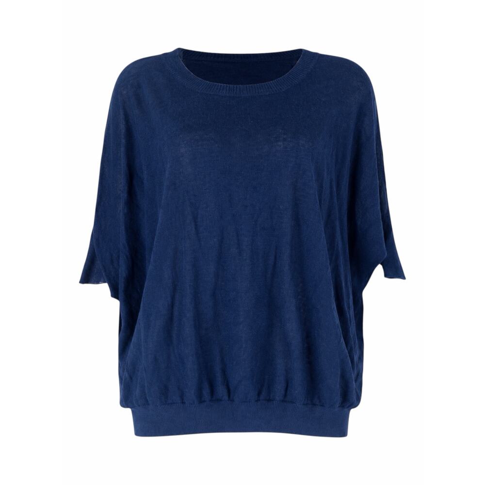 J. Crew Batwinged Crew Neck Sweater 3/4 Sleeve Blue Size XS - Picture 3 of 10